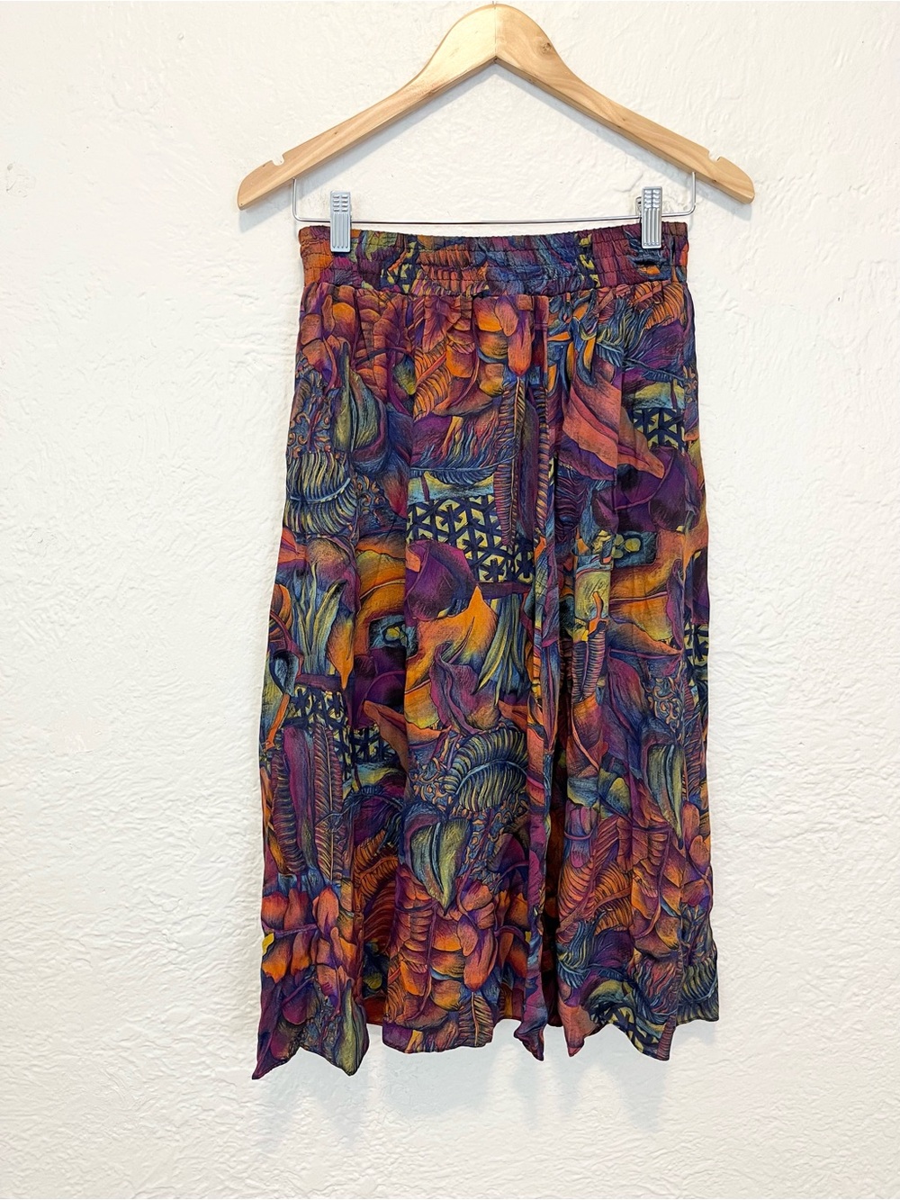 Vintage Skirt 90s Y2K Dark Floral Purple Blue Boho Small S - Picture 6 of 7